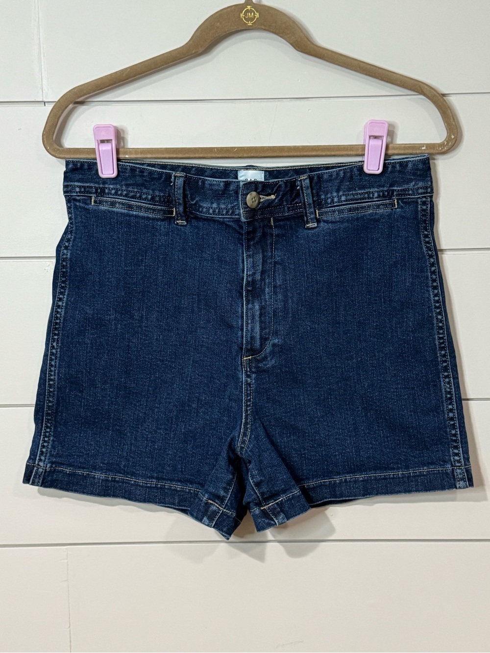 GAP High-Rise Dark Blue Denim Womens Shorts Size 10/T